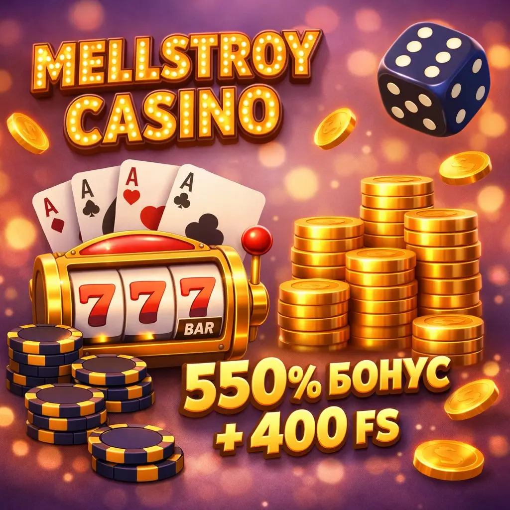 Mellstroy Casino Кыргызстан приветственный бонус 550% и 400 бесплатных вращений